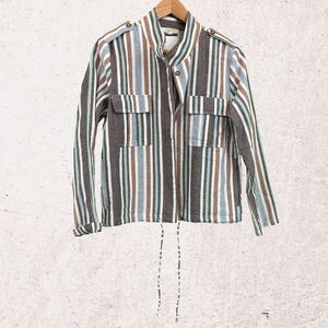 Mystree Striped Jacket - Linen Blend NWT